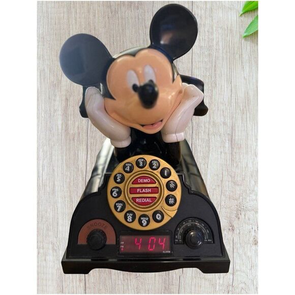Vintage Mickey Mouse Talking Phone Radio and Alarm Clock - Picture 1 of 6